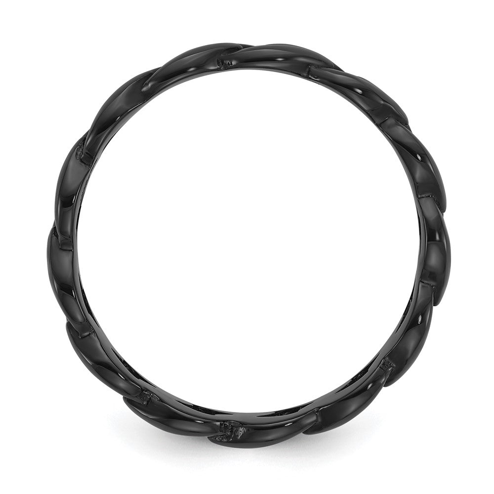 Chisel Stainless Steel Polished Black IP-plated 8mm Curb Link Band