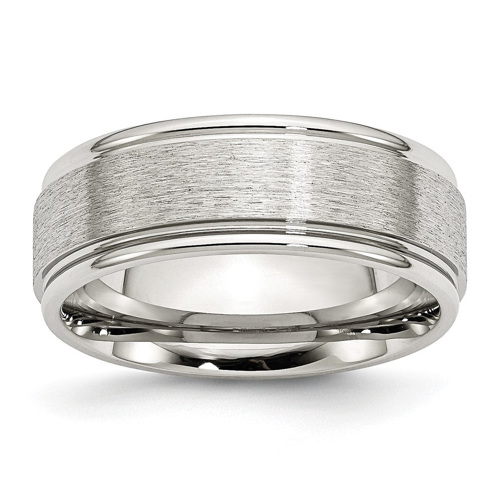 Chisel Stainless Steel Brushed and Polished 8mm Grooved Edge Band