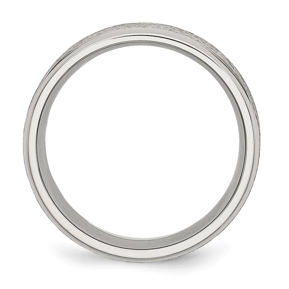 Chisel Stainless Steel Polished with Grain Finish Center 8mm Ridged Edge Band