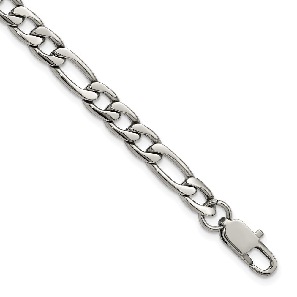 Chisel Stainless Steel Polished 6mm 8 inch Figaro Chain Bracelet