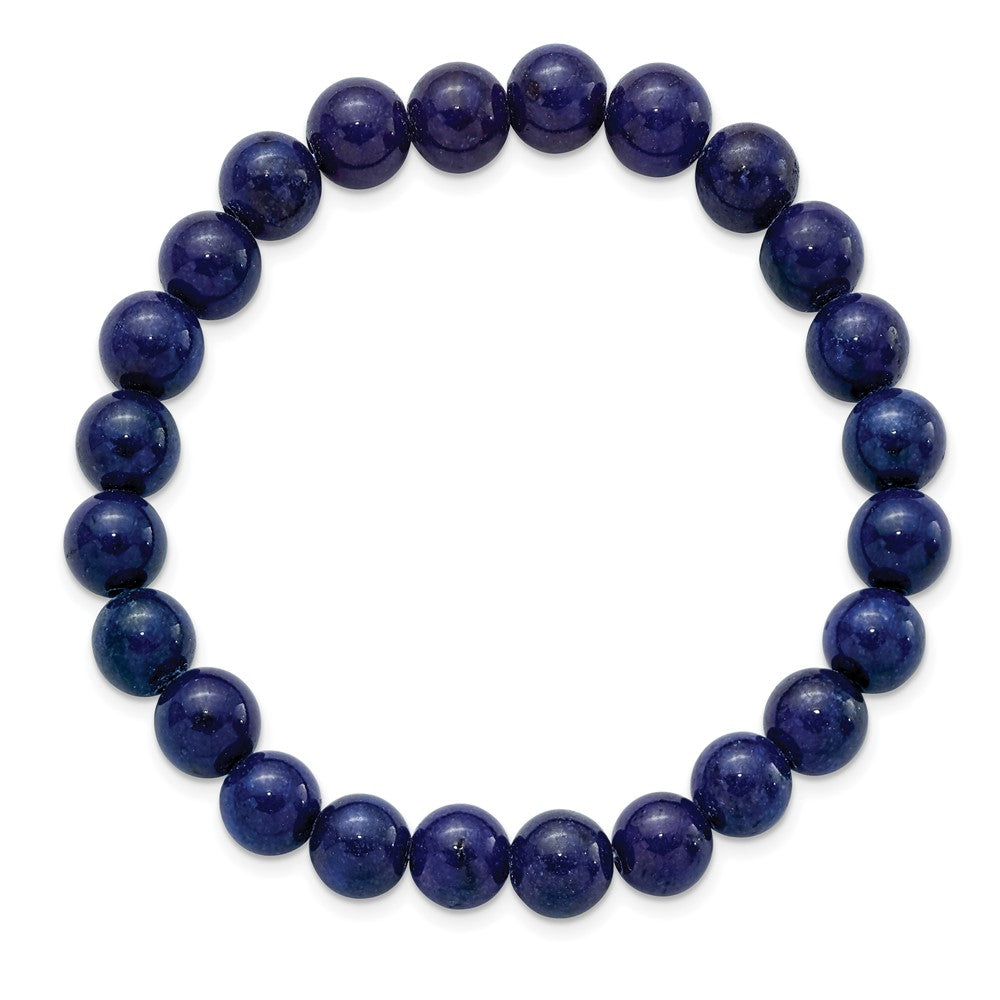 Chisel 8mm Blue Nephrite Beaded Stretch Bracelet