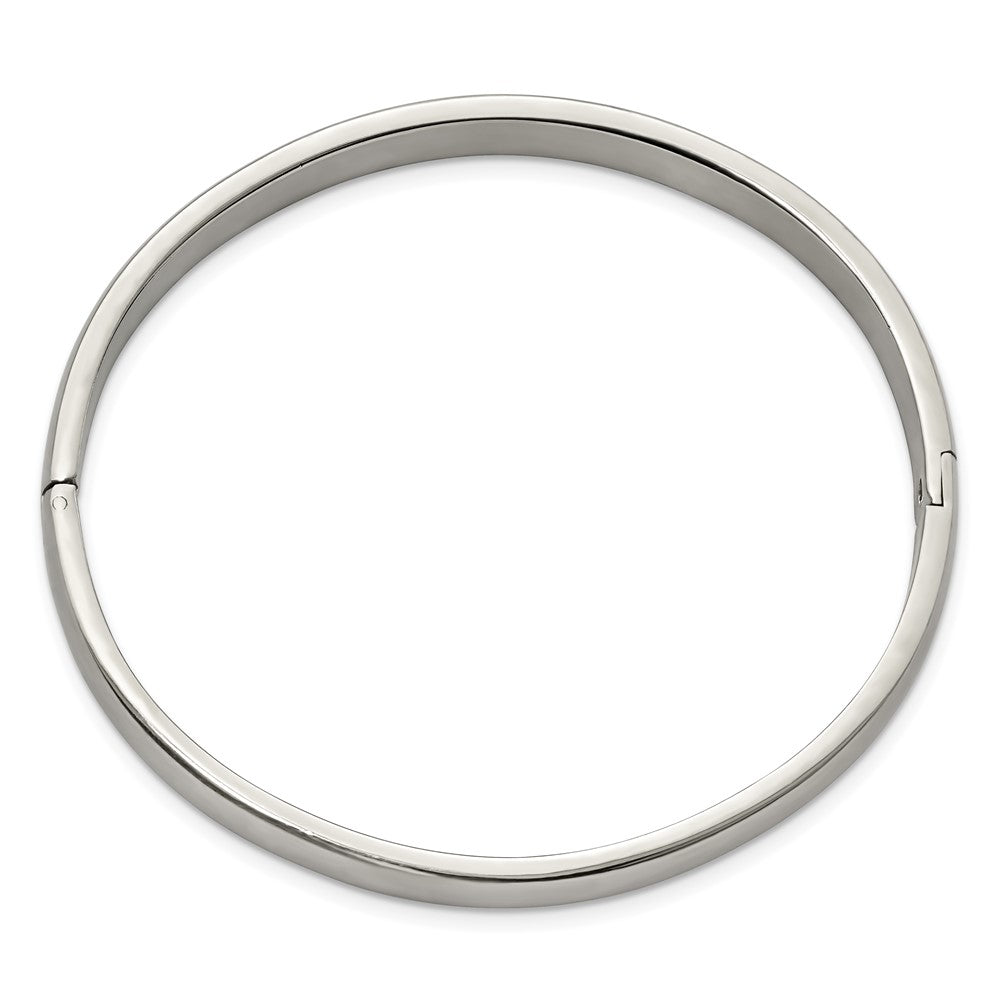 Chisel Stainless Steel Brushed and Polished 8mm Hinged Bangle