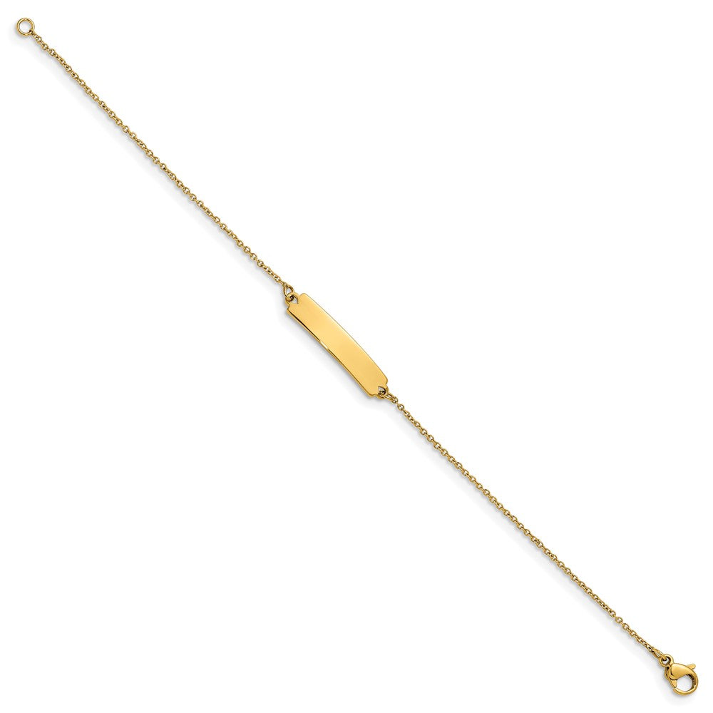 Chisel Stainless Steel Polished Yellow IP-plated 7 inch Small ID Bracelet