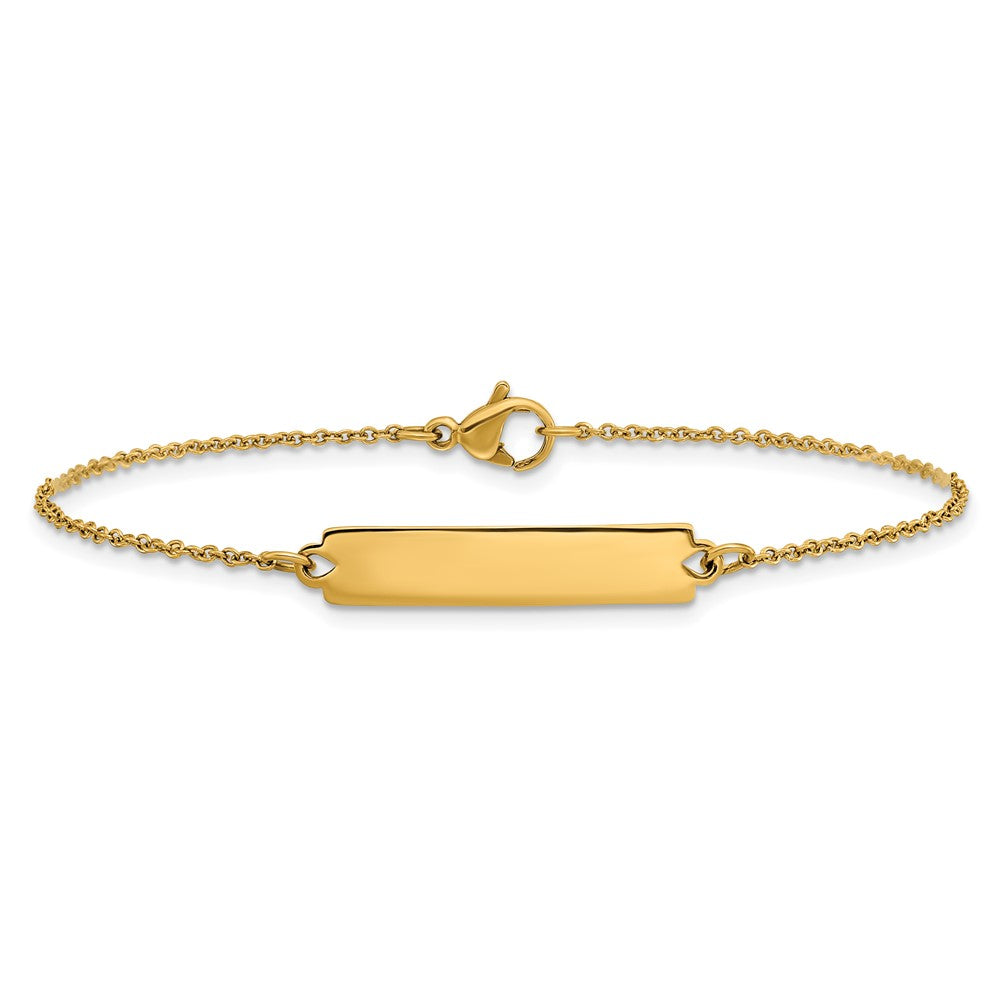 Chisel Stainless Steel Polished Yellow IP-plated 7 inch Small ID Bracelet