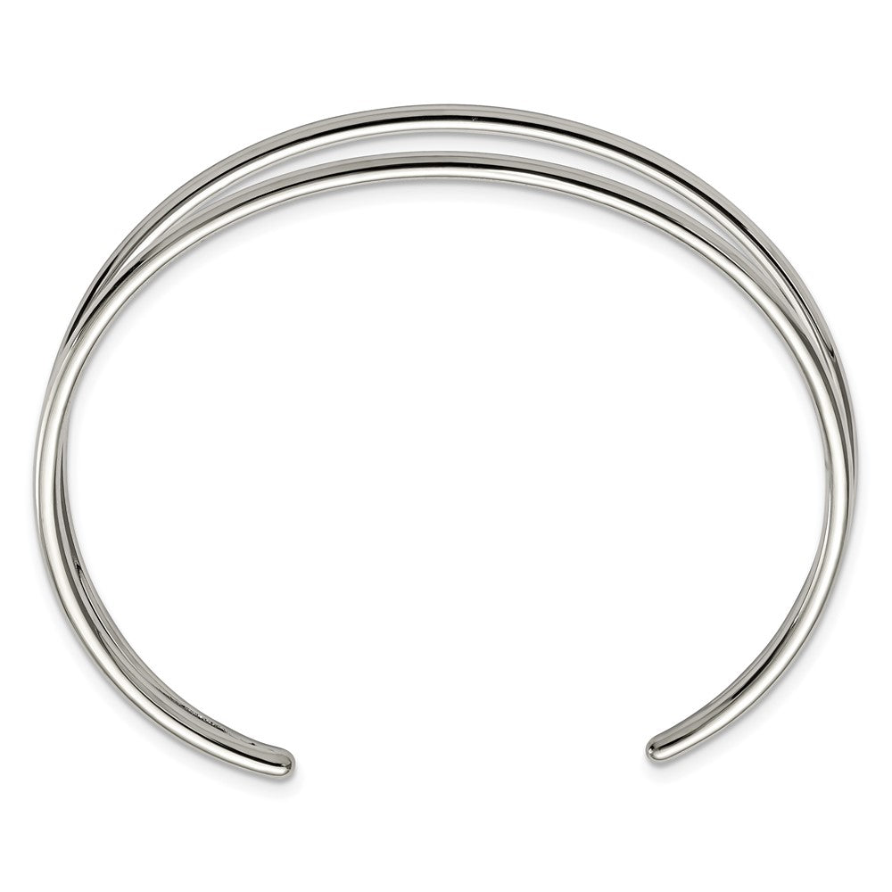 Chisel Stainless Steel Polished Cuff Bangle