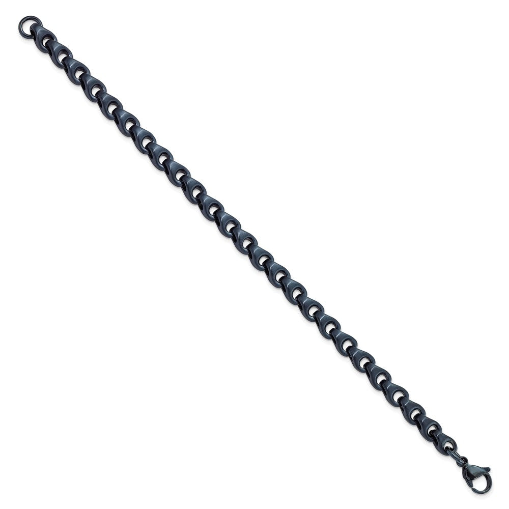 Chisel Stainless Steel Brushed Dark Grey/Blue IP-plated 5.75mm 8.5 inch Bracelet
