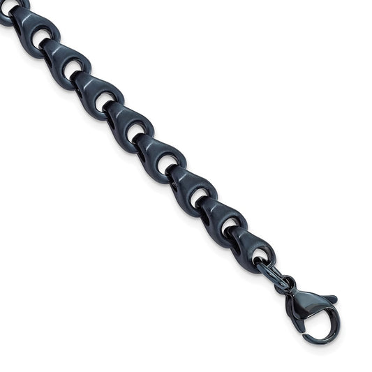 Chisel Stainless Steel Brushed Dark Grey/Blue IP-plated 5.75mm 8.5 inch Bracelet