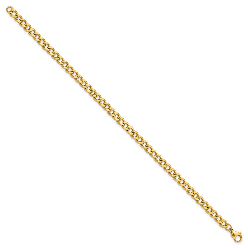 Chisel Stainless Steel Polished Yellow IP-plated 5mm 8.5in  Curb Chain Bracelet