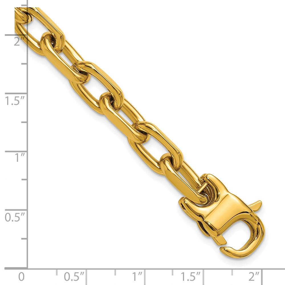 Chisel Stainless Steel Polished Yellow IP-plated 7mm 7.75 inch Open Link Bracelet