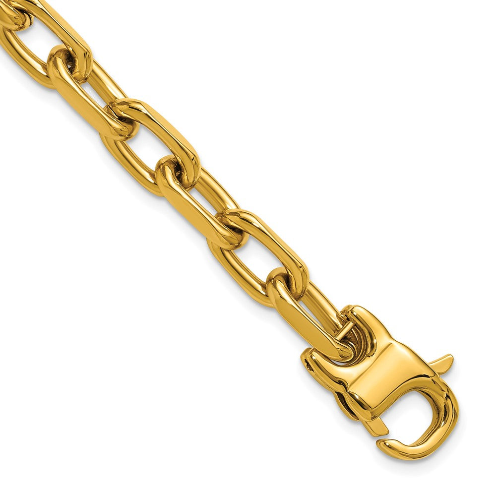 Chisel Stainless Steel Polished Yellow IP-plated 7mm 7.75 inch Open Link Bracelet
