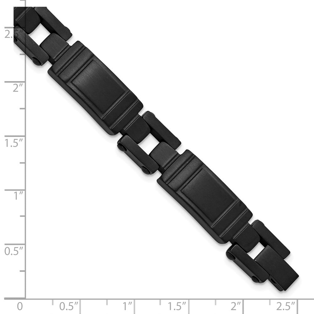 Chisel Stainless Steel Brushed Black IP-plated 8.25 inch ID Bracelet