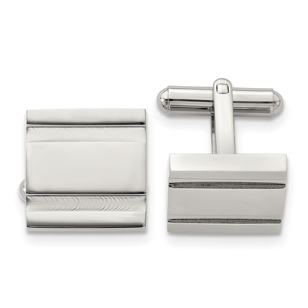 Chisel Stainless Steel Polished Square Cufflinks