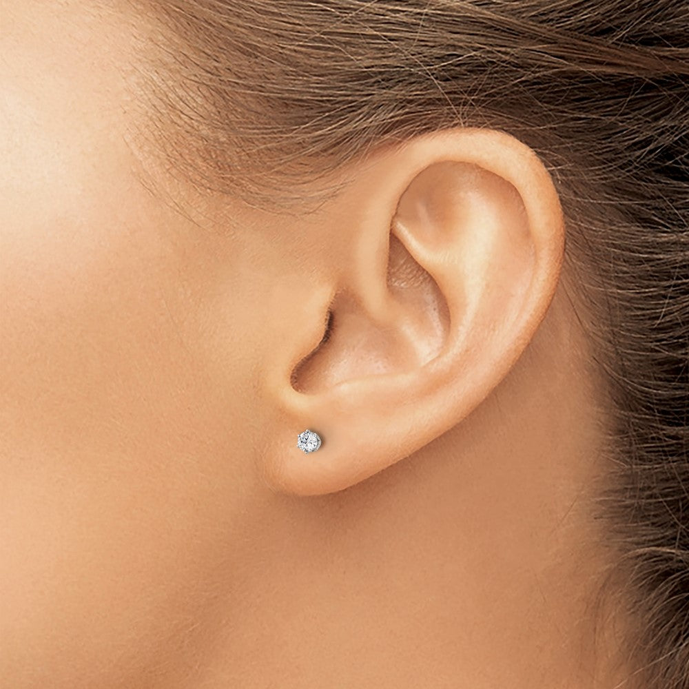Chisel Stainless Steel Polished 3mm Round CZ Stud Post Earrings