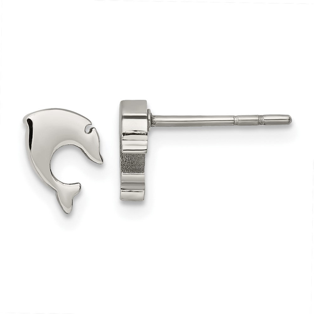 Chisel Stainless Steel Polished Dolphin Post Earrings