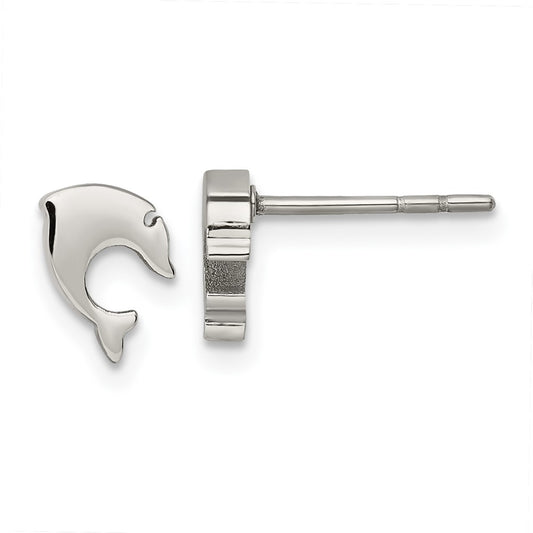 Chisel Stainless Steel Polished Dolphin Post Earrings