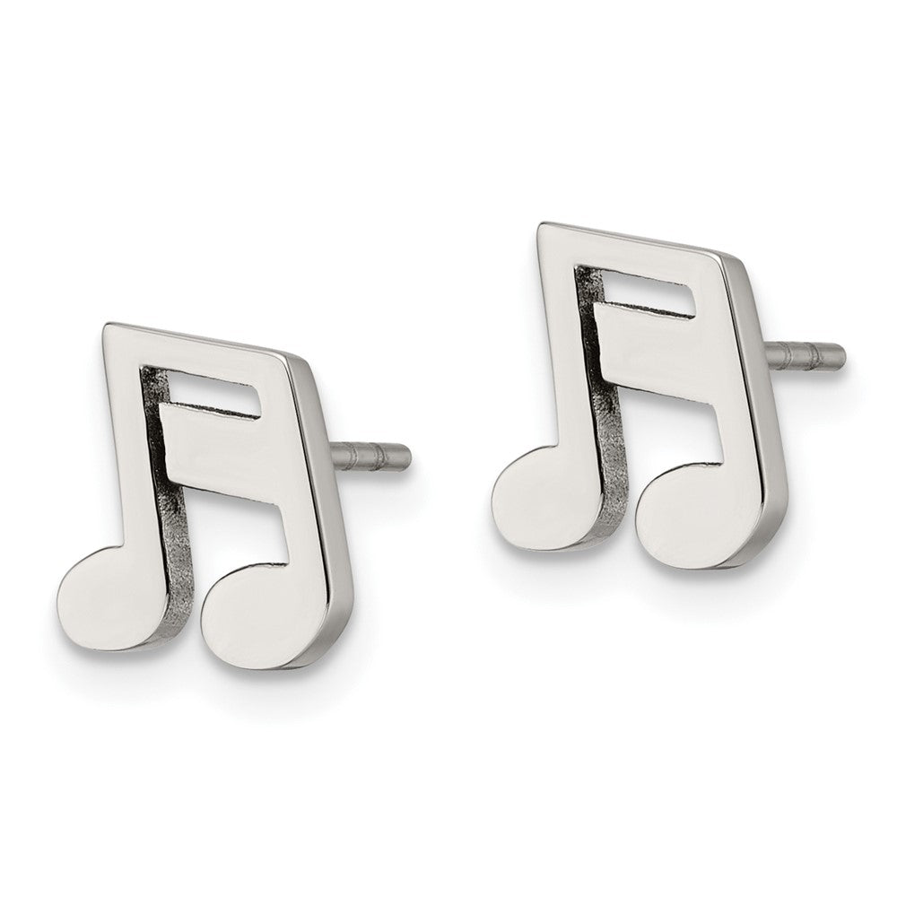 Chisel Stainless Steel Polished Music Note Post Earrings