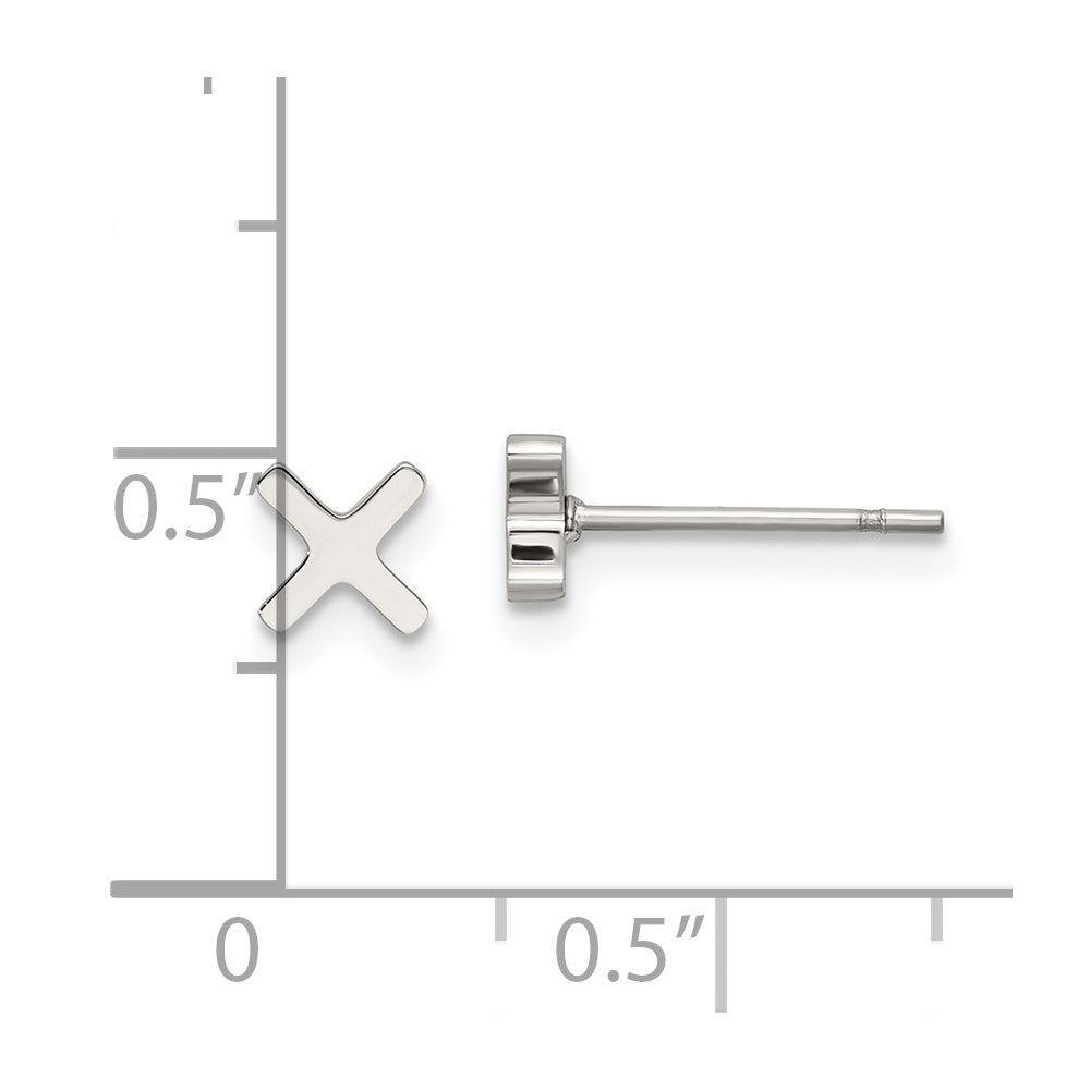 Chisel Stainless Steel Polished X Post Earrings