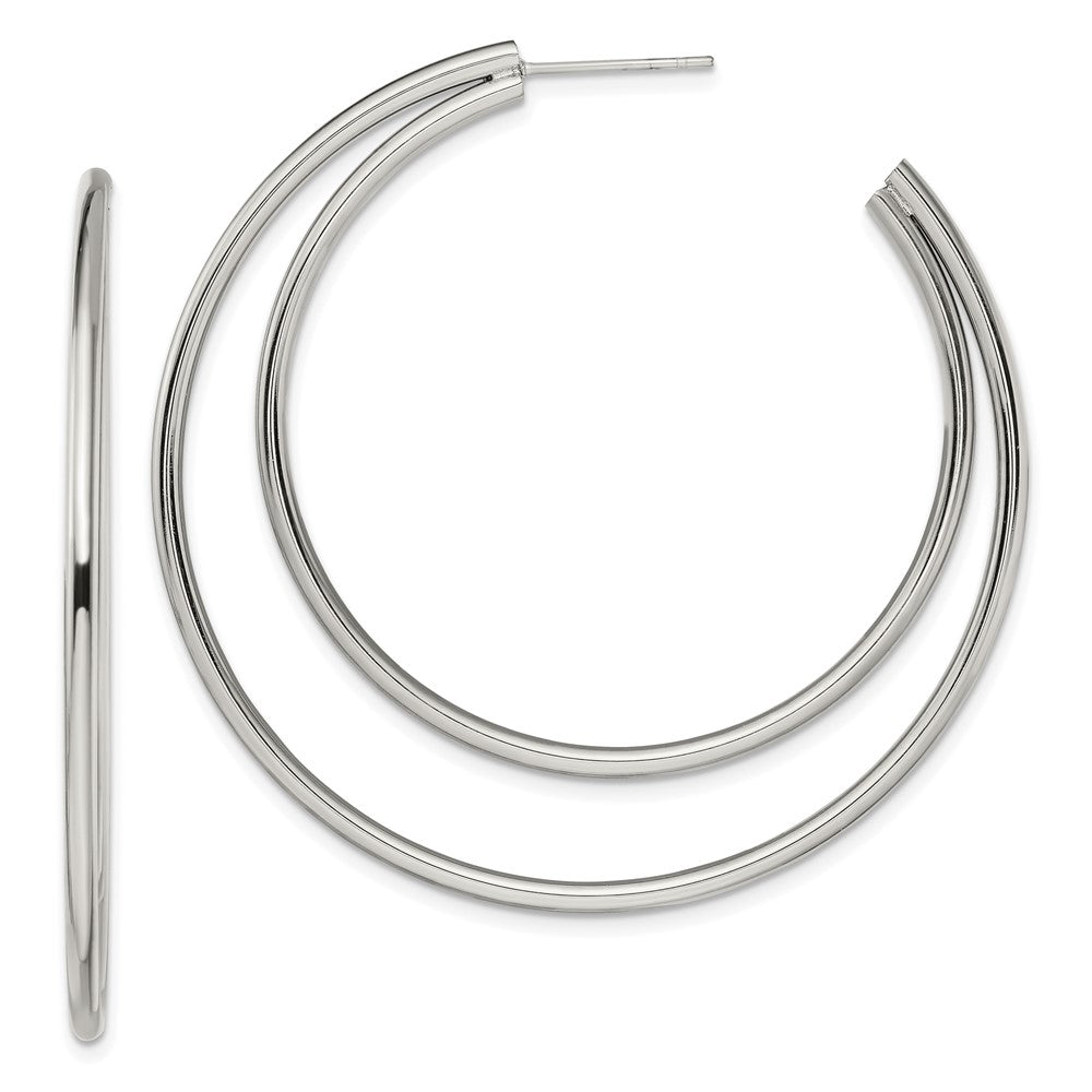 Chisel Stainless Steel Polished Post Hoop Earrings