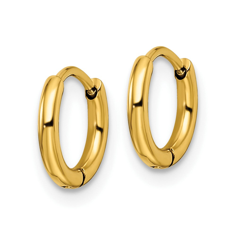Chisel Stainless Steel Polished Yellow IP-plated 1.6mm Hinged Hoop Earrings