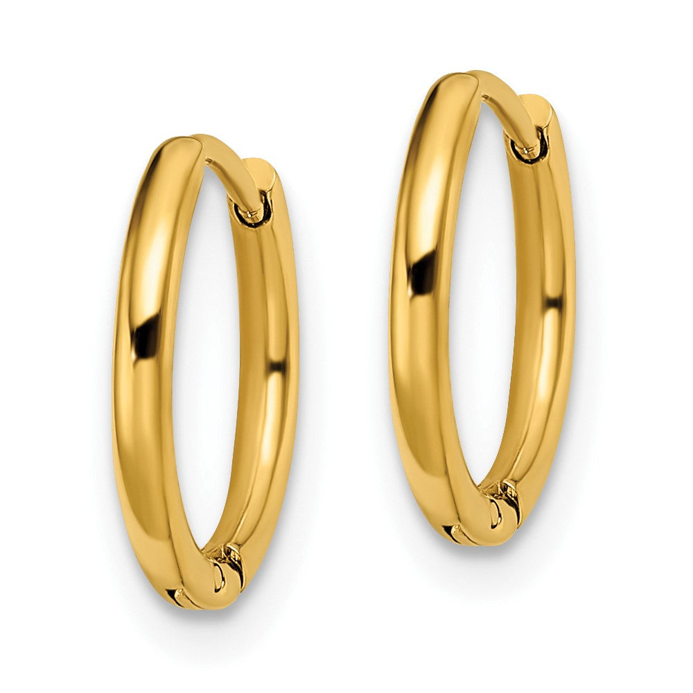 Chisel Stainless Steel Polished Yellow IP-plated 1.6mm Hinged Hoop Earrings