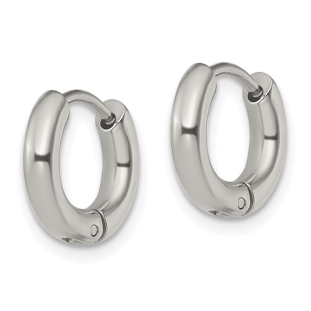 Chisel Stainless Steel Polished 3mm Hinged Hoop Earrings