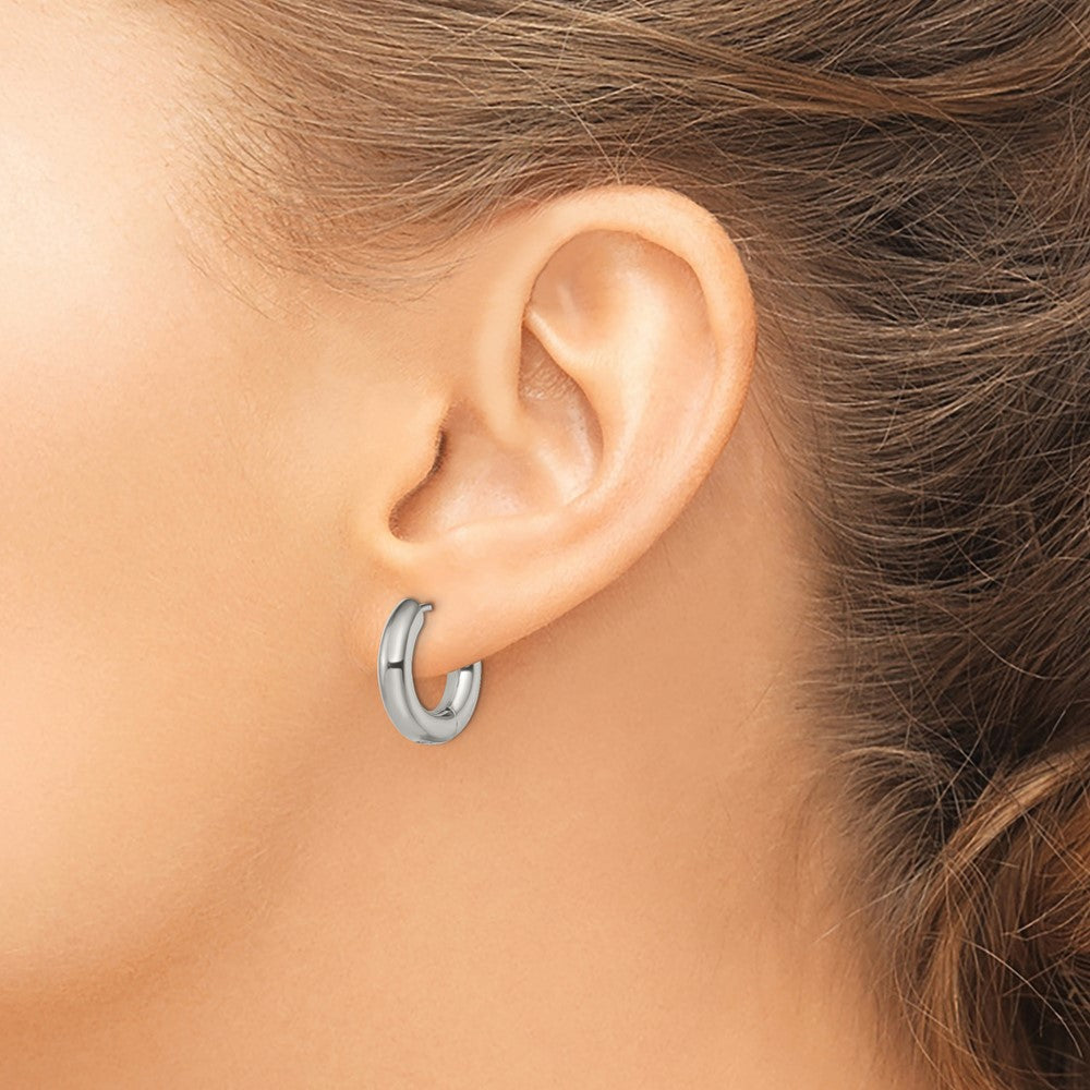 Chisel Stainless Steel Polished 4mm Hinged Hoop Earrings