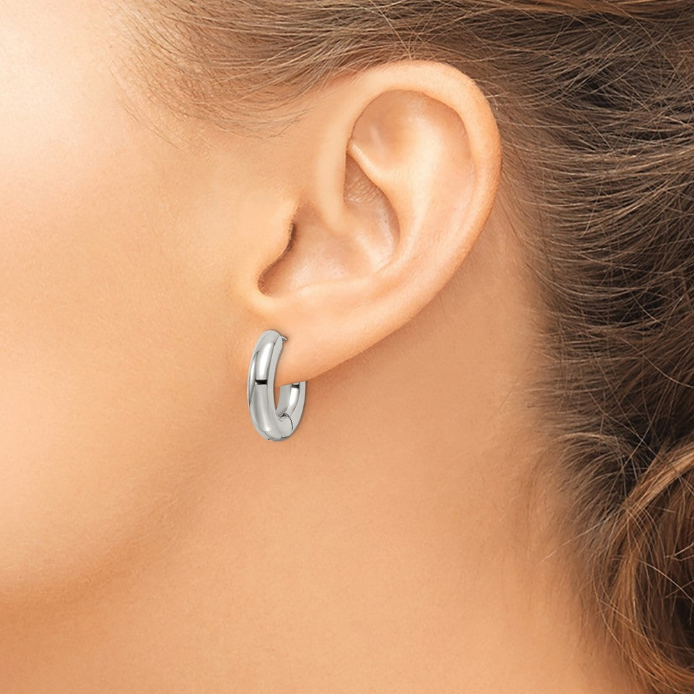 Chisel Stainless Steel Polished 5mm Hinged Hoop Earrings