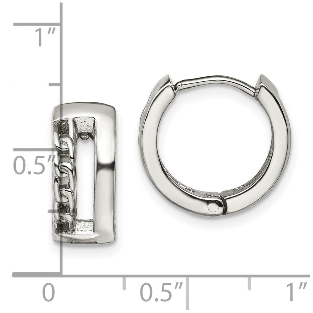 Chisel Stainless Steel Polished 6.5mm Huggie Hinged Hoop Earrings