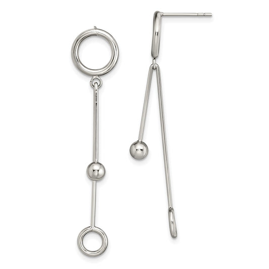 Chisel Stainless Steel Polished Post Dangle Earrings