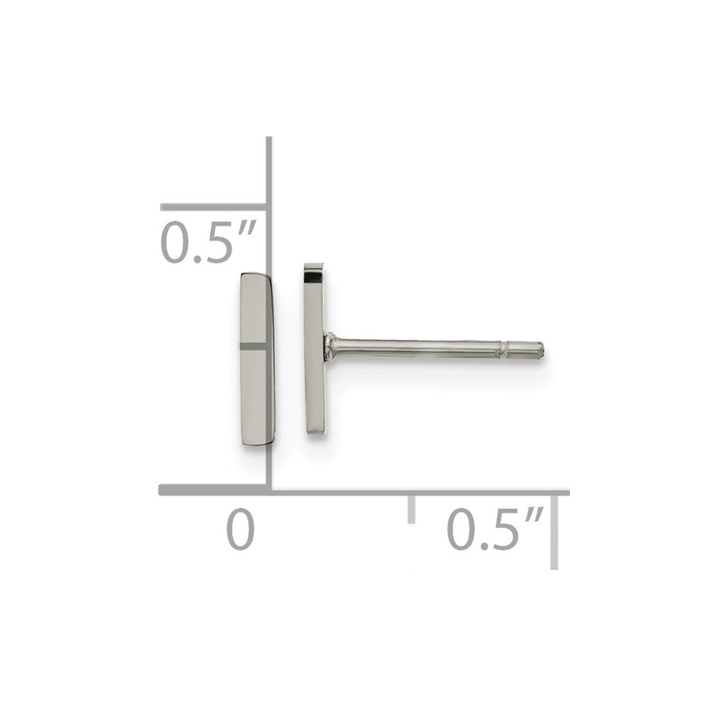 Chisel Stainless Steel Polished Vertical Bar Earrings
