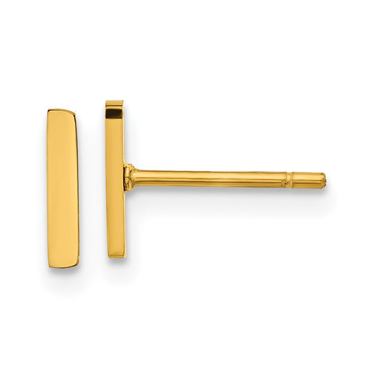 Chisel Stainless Steel Polished Yellow IP-plated Vertical Bar Earrings