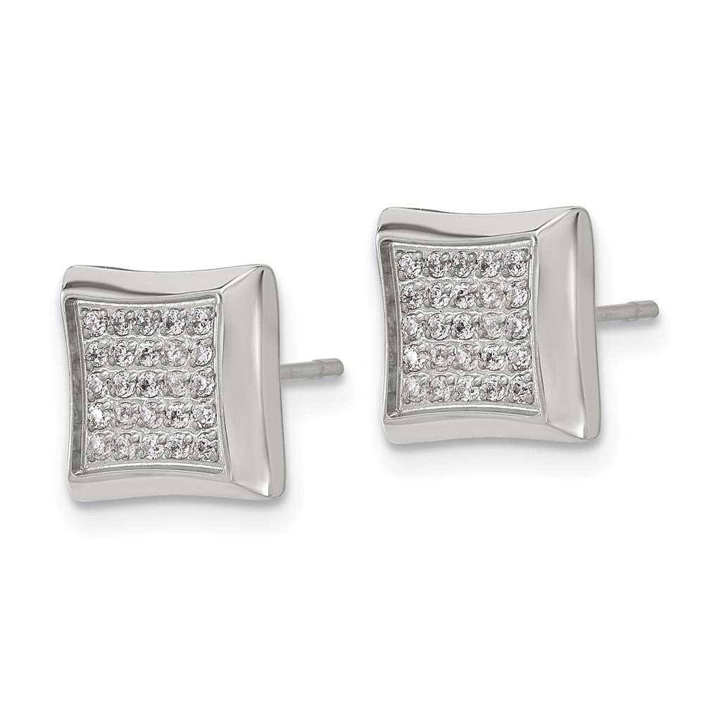Chisel Stainless Steel Polished 50 CZ Stud Earrings