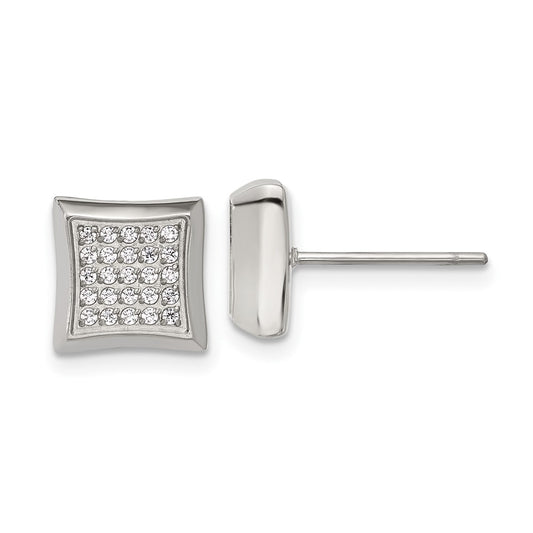 Chisel Stainless Steel Polished 50 CZ Stud Earrings
