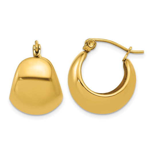 Chisel Stainless Steel Polished Yellow IP-plated Round Hoop Earrings