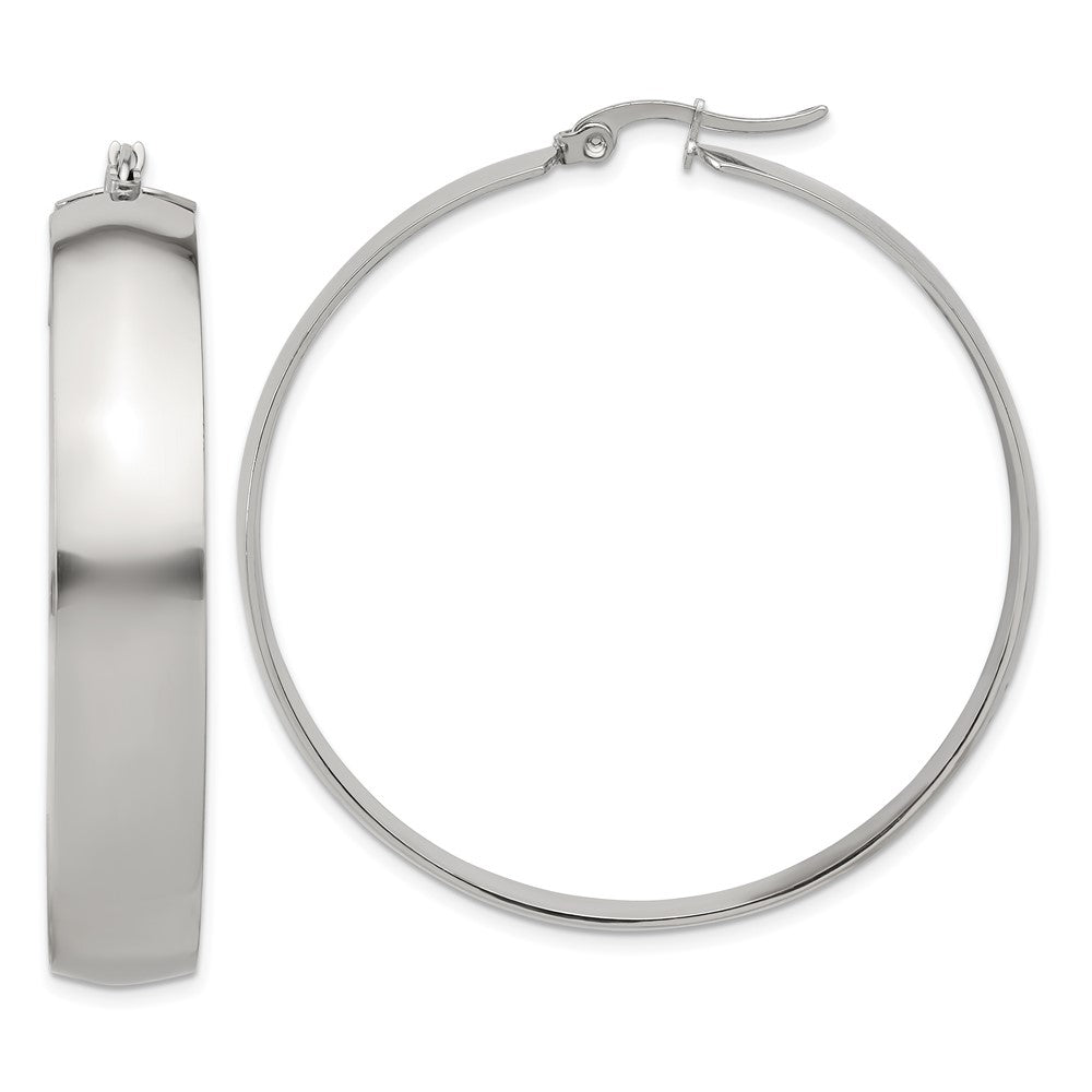 Chisel Stainless Steel Polished 9mm Hoop Earrings