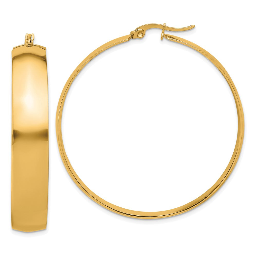 Chisel Stainless Steel Polished Yellow IP-plated 9mm Hoop Earrings