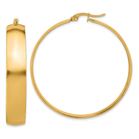 Chisel Stainless Steel Polished Yellow IP-plated 9mm Hoop Earrings