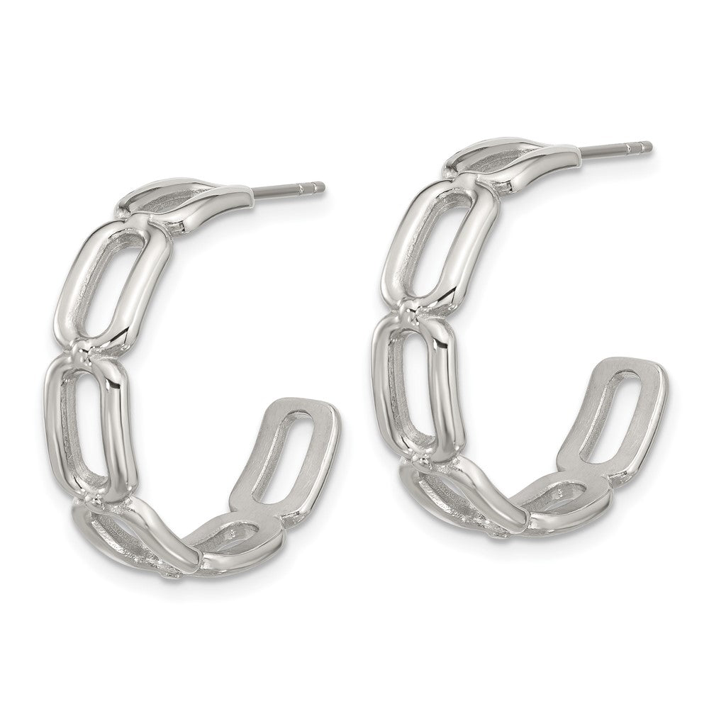 Chisel Stainless Steel Polished Open Link Post Hoop Earrings