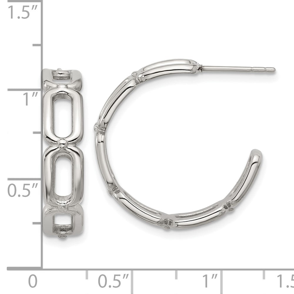 Chisel Stainless Steel Polished Open Link Post Hoop Earrings