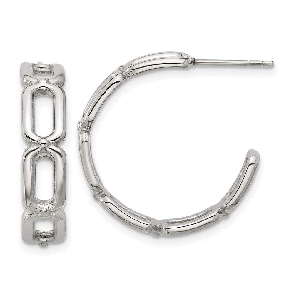 Chisel Stainless Steel Polished Open Link Post Hoop Earrings