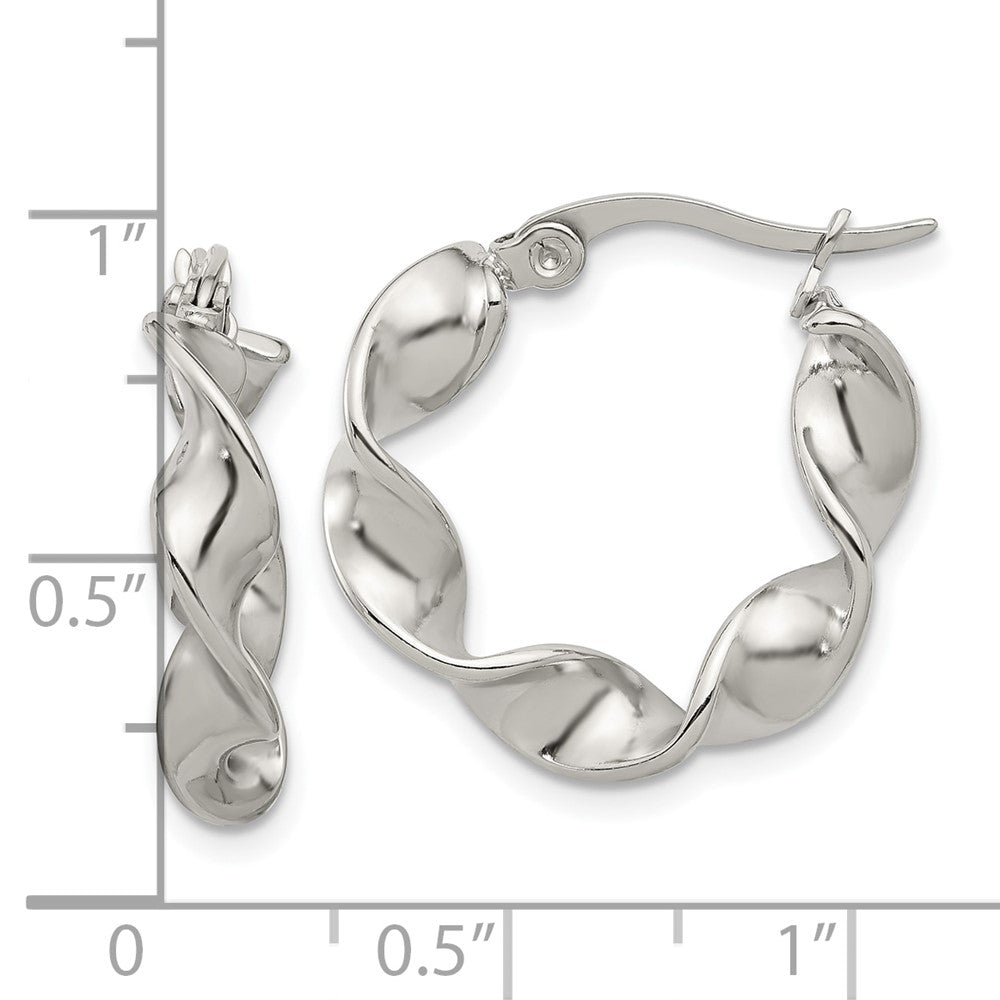 Chisel Stainless Steel Polished Twist Hoop Earrings