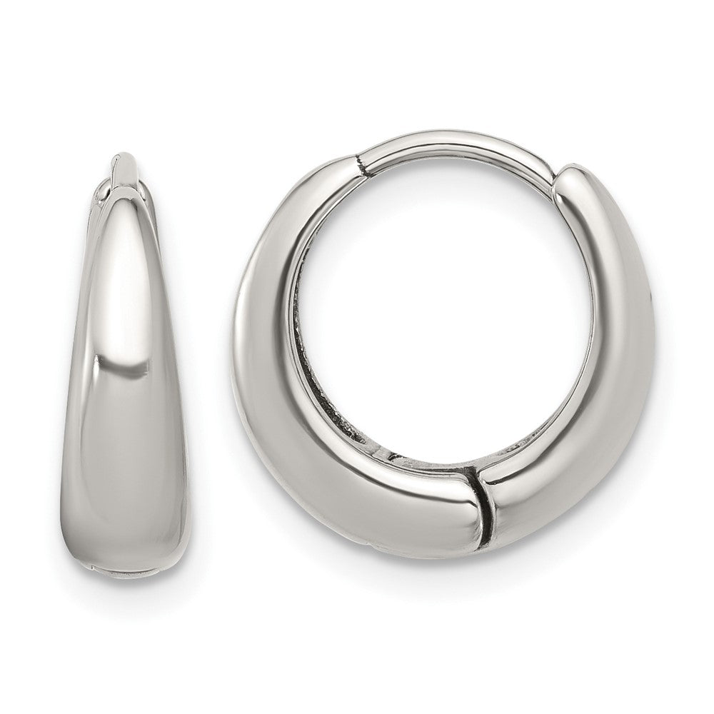 Chisel Stainless Steel Polished Tapered Hinged Hoop Earrings