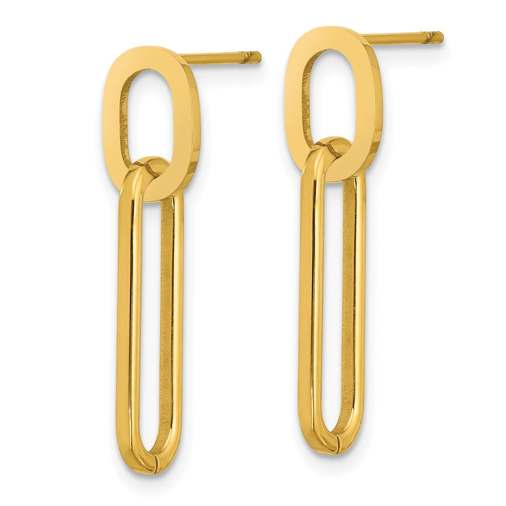 Chisel Stainless Steel Polished Yellow IP-plated Post Dangle Earrings