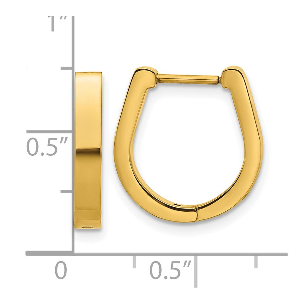 Stainless Steel Polished Yellow IP-plated 3mm Hoop Earrings