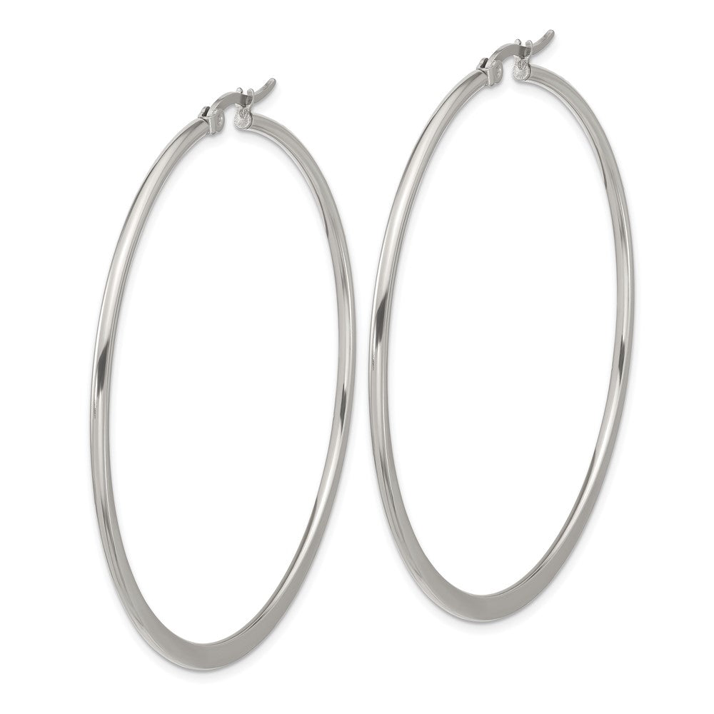 Stainless Steel Polished 57mm Diameter Hoop Earrings