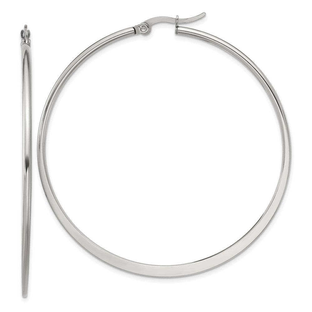 Stainless Steel Polished 57mm Diameter Hoop Earrings