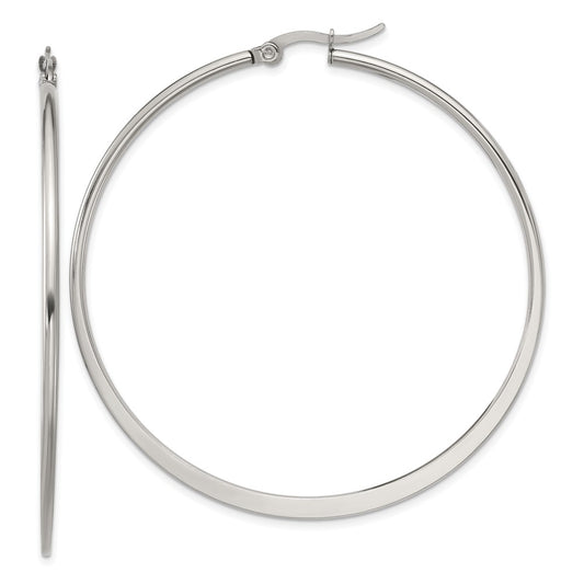 Stainless Steel Polished 57mm Diameter Hoop Earrings