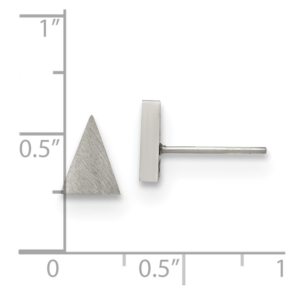 Chisel Stainless Steel Brushed Triangle Post Earrings