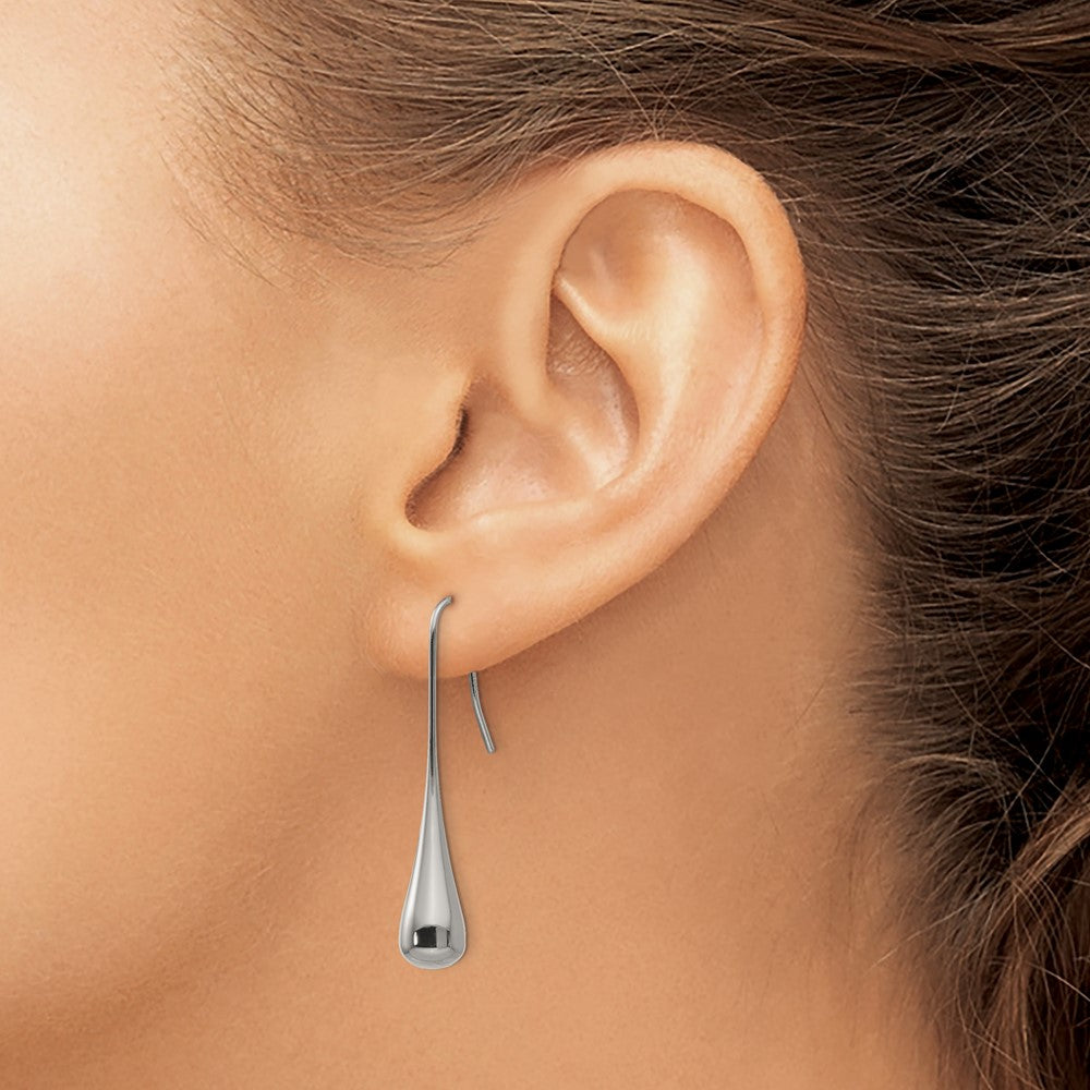 Chisel Stainless Steel Polished Shepherd Hook Earrings