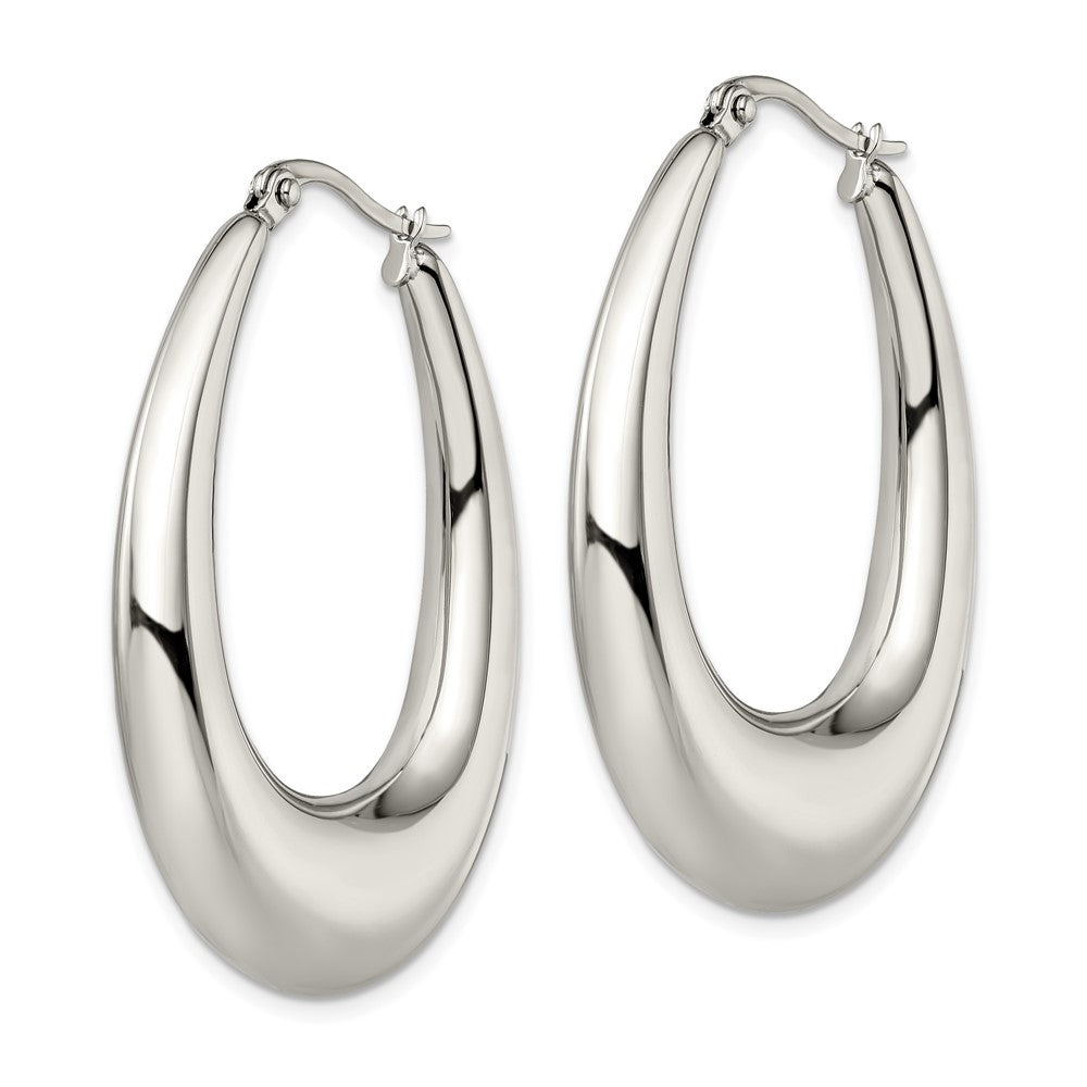 Chisel Stainless Steel Polished Teardrop Hoop Earrings